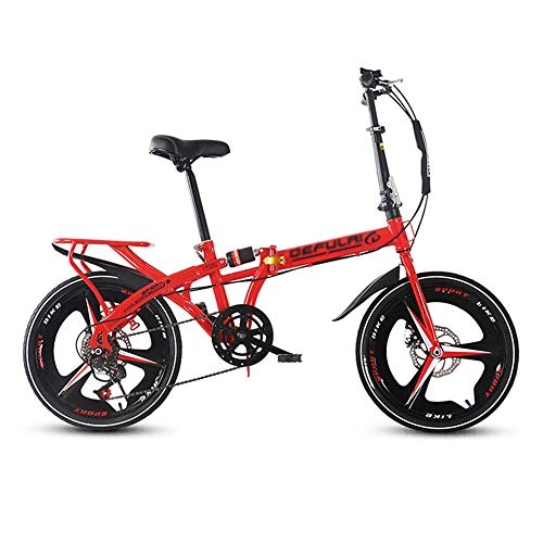 Bici pieghevoli : Bicicletta, Bici da Pendolare Portatile, Bici da Città da 20 Pollici, Telaio Pieghevole a Bassa Portata, Regolabile a 7 Velocità, Possono Essere Utilizzate Sia da Uomini Che da Donne / C /