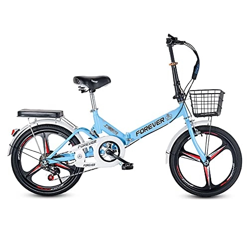 Bici pieghevoli : Bicicletta, Bicicletta da Pendolare Portatile da 20 Pollici, Bicicletta da Città a 7 Velocità, Telaio Pieghevole, Freni a Doppia V, per Adulti / Adolescenti / C / 150x100cm