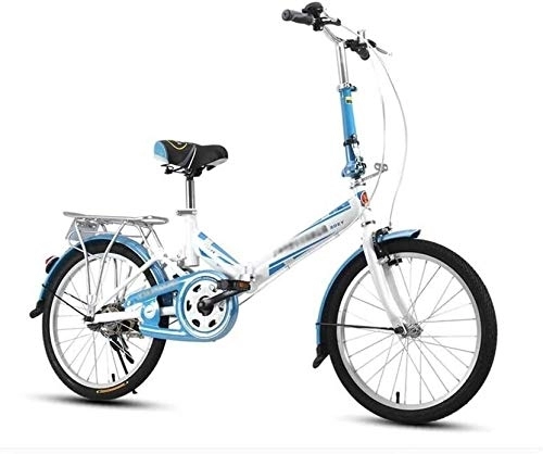 Bici pieghevoli : Bicicletta Folding Bike Bici Adulti Biciclette Pieghevoli Mini Ultralight Biciclette Shopper Biciclette Studenti Bici 20 Pollici (Color : Blue)