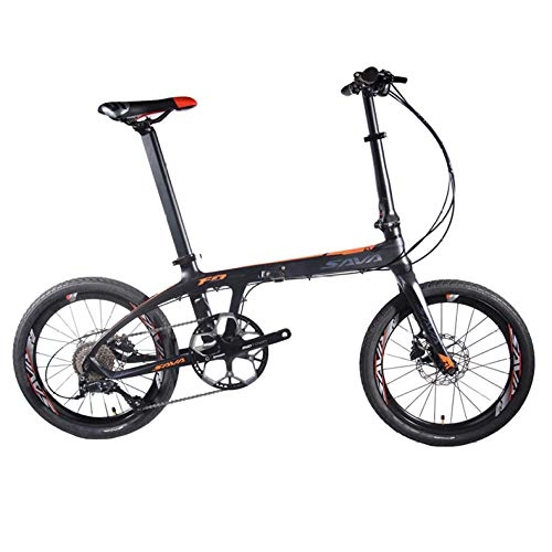 Bici pieghevoli : Bicicletta Pieghevole Bicicletta Pieghevole da 20 Pollici Bicicletta Pieghevole in Carbonio Pieghevole da 20 Pollici con 105 22 Speed ​​Mini Compact City Bike-Black Orange_22S 105 R7000_China