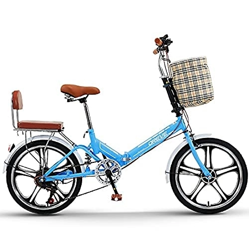 Bici pieghevoli : Bicicletta pieghevole da 20 pollici, bicicletta pieghevole per adulti portatile ultraleggera a velocità variabile, manubrio e sedile regolabili, adatta per adulti, bicicletta urbana pieghevole ada