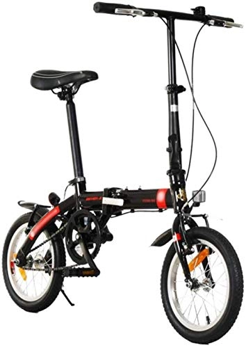 Bici pieghevoli : Bicicletta pieghevole ideale per equitazione urbana e pendolari, con trasmissione a velocità singola anteriore e posteriore ruote da 14 pollici pieghevoli, mini bici compatta