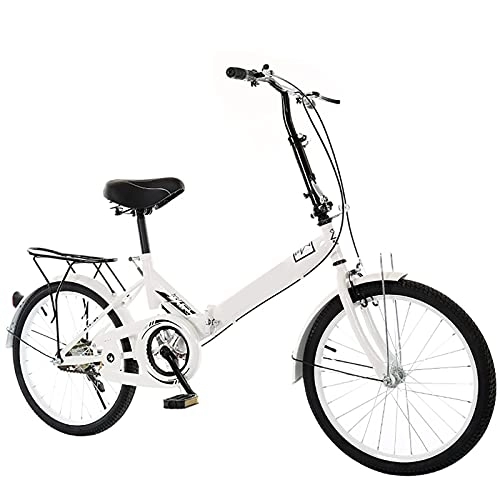 Bici pieghevoli : Bicicletta Pieghevole, Mini Portatile Portatile Bici da 20 Pollici Maschio E Femmina Adulto per Adulti E Studenti Scolastici Secondari, Bambini, Biciclette per Bambini Grandi, Bianca