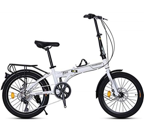 Bici pieghevoli : Bicicletta pieghevole Mountain bike, donne degli uomini a 7 marce a velocità variabile Doppio freno a disco Off-road Bike Tour Viaggi bike, 20inches Studente di scuola biciclette, Ultra Light Portable