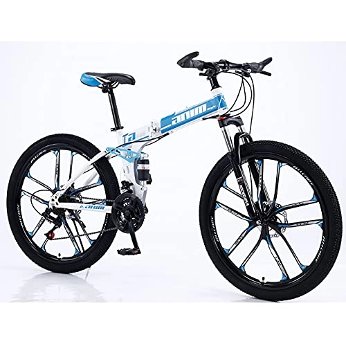 Bici pieghevoli : Bicicletta pieghevole Mountain bike Doppio assorbimento degli urti Ruota integrata Bicicletta pieghevole per mountain bike Bicicletta pieghevole City Bike per l'uso negli adulti A, 24 speed