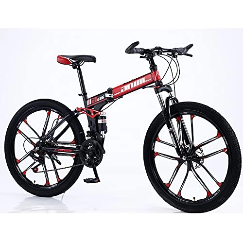 Bici pieghevoli : Bicicletta pieghevole Mountain bike Doppio assorbimento degli urti Ruota integrata Bicicletta pieghevole per mountain bike Bicicletta pieghevole City Bike per l'uso negli adulti D, 21 speed