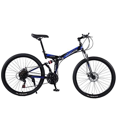 Bici pieghevoli : Bicicletta pieghevole per adulti, con velocità variabile per adulti, leggera e comoda, adatta per diversi luoghi (raggi blu)