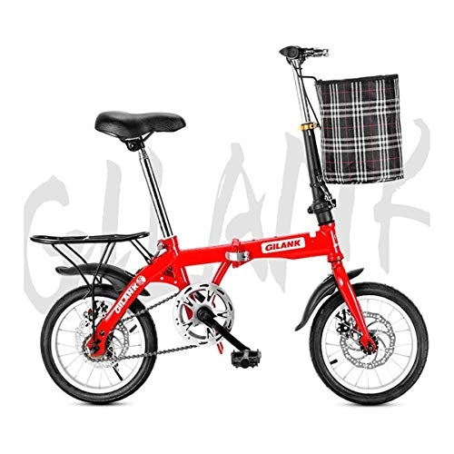 Bici pieghevoli : Bicicletta Pieghevole Pieghevole Bici Pieghevole Gears Traffico Sistema velocità Disco Student Biciclette Singolo Freno Adulti Compact 14 Pollici 16 Pollici 20 Pollici, A, 20inch