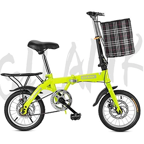 Bici pieghevoli : Bicicletta Pieghevole Pieghevole Bici Pieghevole Gears Traffico Sistema velocità Disco Student Biciclette Singolo Freno Adulti Compact 14 Pollici 16 Pollici 20 Pollici, D, 16inch