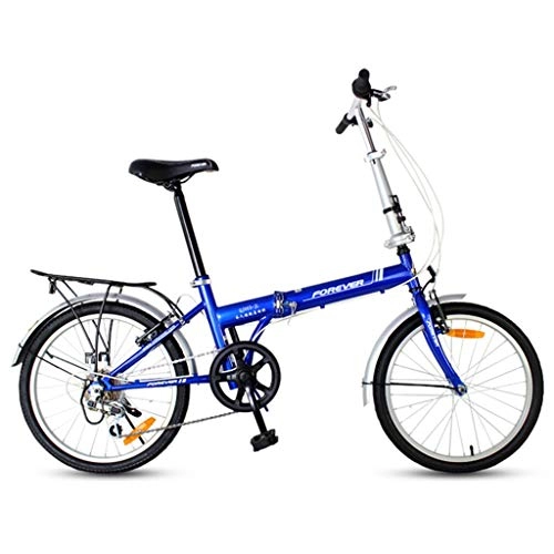 Bici pieghevoli : Biciclette Bicicletta Pieghevole Adulto velocità variabile Bicicletta Mini 20 Pollici Città Strada Bici, Robusto Telaio in Acciaio al Carbonio (Color : Blue, Size : 20inches)