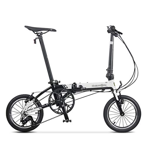 Bici pieghevoli : Biciclette Classic Freestyle Bike Pieghevole Biciclette per Ragazzi E Ragazze (Color : Bianca, Size : 119.5 * 91cm)