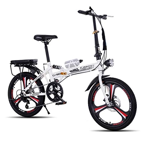 Bici pieghevoli : BIKESJN Bici Leggera Bicicletta Pieghevole Bici da Strada Bici for Bambini Bici for Bambini 16 Pollici Bicicletta a velocità variabile ( Color : White )