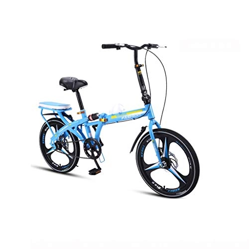 Bici pieghevoli : BIKESJN Studenti da 20 Pollici con Bicicletta Pieghevole for Bicicletta Ultraleggera for Bicicletta Portatile for Bicicletta a velocità variabile ad Assorbimento degli Urti (Color : Blue)