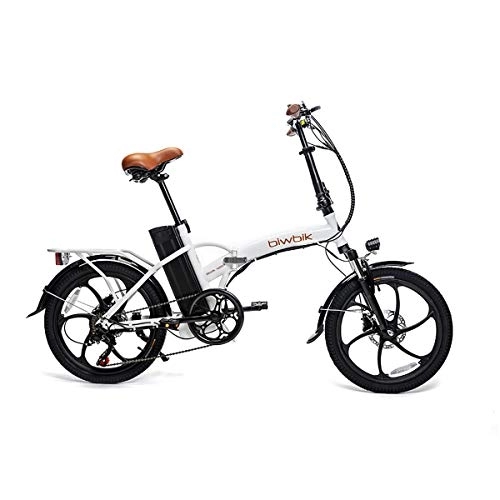 Bici pieghevoli : BIWBIK Book Sport, Bicicletta elettrica Pieghevole Unisex-Adulto, Bianco, Plegable