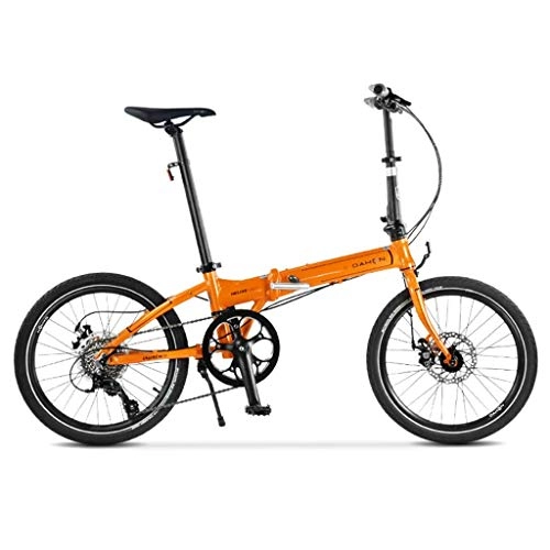 Bici pieghevoli : CAIJINJIN Bike Pieghevole Bicycle da 20 pollici Velocità Pieghevole Bicicletta Ultra Light in lega di alluminio Freni a disco Fashion Bicicletta leggera (Colore: arancione, Dimensione: 150 * 30 * 96 c
