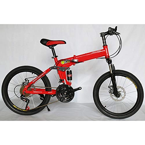 Bici pieghevoli : CEALEONE Bike-to-Go Bicicletta Pieghevole - 20" Ruota Posteriore Idraulico Shock Sospensione, Pedali Pieghevoli, Lega di Alluminio Struttura della Bici, Rosso, 21speed