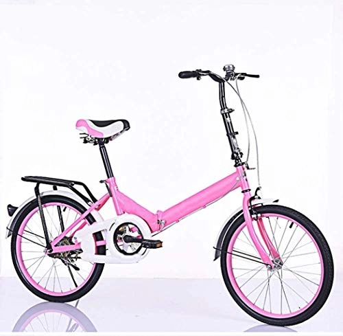 Bici pieghevoli : Ceiling Pendant Adult-bcycles BMX Pieghevole Bici da 20 Pollici Pieghevole Auto Student Fast Car Acciaio al Carbonio Pieghevole con Foro (Color : Pink)