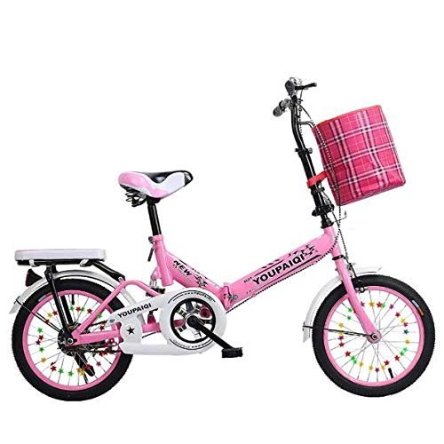 Bici pieghevoli : CGXYZ Bicicletta Pieghevole Bici da Donna in Alluminio per Bambini Leggeri City Bike da Bici Pieghevole Bicicletta Pieghevole da 16 Pollici con Sistema Pieghevole, Sedile E Maniglia Regolabili