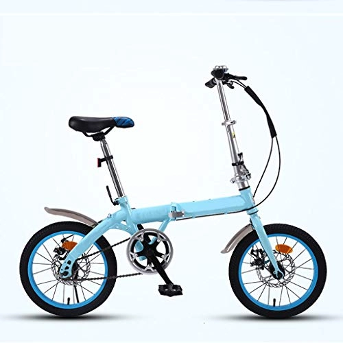 Bici pieghevoli : Chenshun Bicicletta Bicicletta Pieghevole Adulto Adulto Uomini e Donne Ultra Small 16 Pollici Biciclette da Uomo Portatile Leggero e Biciclette da Strada delle Donne (Color : Blue)