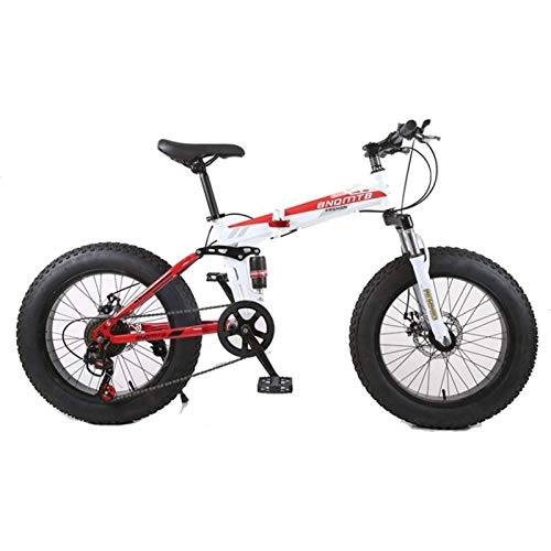 Bici pieghevoli : CNRRT Mountain Bike Deluxe Uomini e Donne Bike Universale 7 / 21 / 24 / 27 / 30 Speed ​​Steel Frame 4.0"Bicicletta Pieghevole a rulli Pneumatici Grassi (Color : B, Size : 30speed)