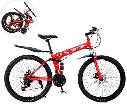 Bici pieghevoli : CSS Bicicletta Bicicletta pieghevole da 26 pollici con doppio assorbimento degli urti, Mountain bike unisex a velocità variabile in acciaio al carbonio 6-11) Bicicletta pieghevole da 26 pollici con d