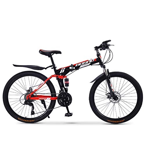 Bici pieghevoli : CXSMKP Bici Piegante della Montagna per Adulti con 30 velocità, Acciaio al Carbonio Telaio, Pieghevole Compatto Bicicletta con Antiusura Pneumatico Leggero MTB (24 / 26-Inch), B, 26inch
