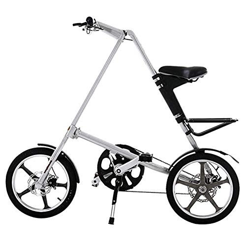 Bici pieghevoli : D&XQX 14-Pollici Ultra Light Mini Folding Bike Esterna Portatile Pieghevole Bicicleta Ammortizzante off-Road Anti-Tyre Mountain Bike, Grigio, 16 Inches