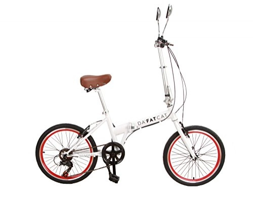 Bici pieghevoli : Da'FatCat Bicicletta Pieghevole 'Kickass 80's' di Design, 6 velocità Shimano, Pneumatici Kenda 20", Vintage, con retrovisori, Adulto