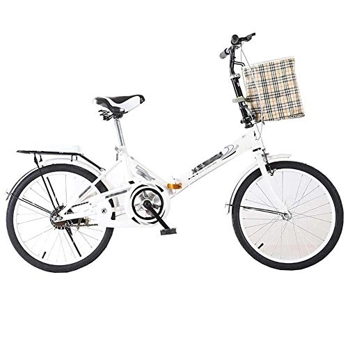 Bici pieghevoli : Dbtxwd Bicicletta Pieghevole Donna Lavoro Leggero Adulto Adulto Ultra Leggero velocità Variabile Portatile Adulto 16 / 20 Pollici Piccolo Studente Bicicletta Pieghevole Bicicletta Portabici, Bianca, 20IN