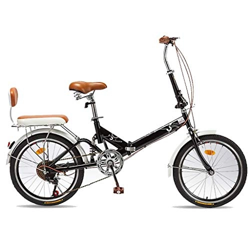 Bici pieghevoli : DFKDGL - Bicicletta pieghevole per pendolarismo, leggera, da donna, con assorbimento degli urti, ruota da 50 cm (colore: nero) monociclo