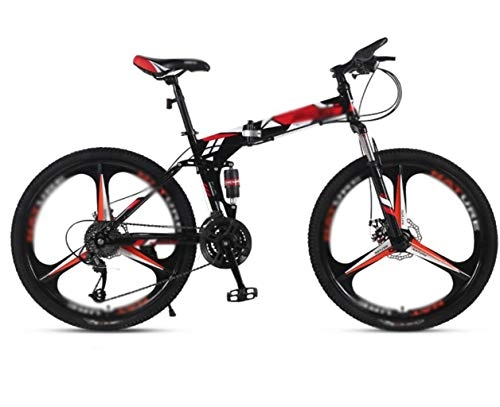 Bici pieghevoli : Donne Mountain Uomini Folding Bike, 26" 27 velocità a velocità variabile Mountain bike, doppio ammortizzatore a doppio disco freno Student MTB Racing Strada / a terra / lavoro universale Biciclette, r