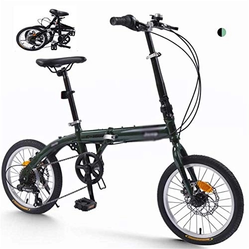 Bici pieghevoli : DRAGDS 16Inch Folding Bike, a Velocità Variabile in Bicicletta Commuter Pieghevole Della Bicicletta a Studente Di Scuola Secondaria, Leero Acciaio Al Carbonio Pieghevole per Adulti Della Bicicletta p