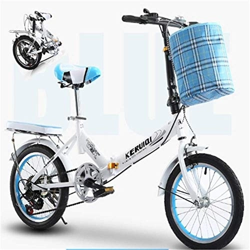 Bici pieghevoli : DRAGDS 20Inch Folding Bike Bicicletta, Adulto City 6-Velocità Variabile Biciclette, Portatile Studente Pieghevole Portabiciclette Di Installazione Libera Shock Bike, 20 Pollici / 6 Velocità