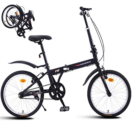 Bici pieghevoli : DRAGDS 20Inch Pieghevole City Bike Bicicletta, Adulto Portatile Pieghevole Student Bicicletta Bicicletta Pieghevole Portante Della Bicicletta Di Acciaio Al Carbonio Telaio con Seat Adjuatable per Stu