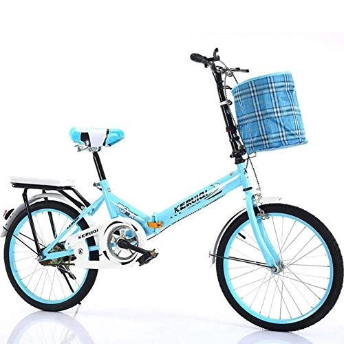 Bici pieghevoli : DULPLAY Ultra-Leggero Bicicletta Pieghevole, Telaio in Alluminio 20" Bicicletta, per Gli Studenti Impiegati Blu 20inch