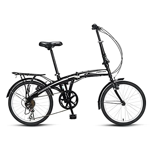 Bici pieghevoli : FCYIXIA Bici Pieghevole a 7 velocità Bici da commutazione Portatile Ultra-Leggero for Uomo e Donna (Colore: Bianco) zhengzilu (Color : Black)