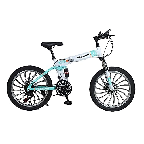 Bici pieghevoli : FCYIXIA Bicicletta Pieghevole da 20 Pollici Bici da 7 velocità Studente con Freni Meccanici Anteriori e Posteriori for Ragazzi e Ragazze (Colore: Oro) zhengzilu (Color : White)