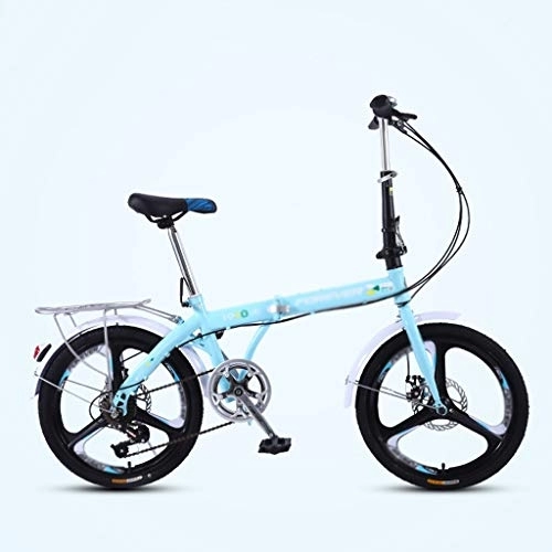 Bici pieghevoli : Ffshop Bici Pieghevoli Pieghevole Bicicletta Ultra Light variabile Portatile velocità Piccoli Ruota di Bicicletta -20 inch Wheels Bicicletta Ammortizzante (Color : Blue)