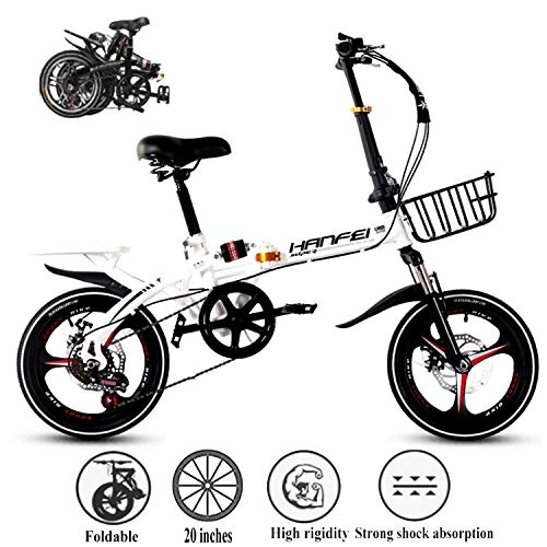 Bici pieghevoli : Folding Bike, Leggero velocità variabile bicicletta di libera installazione, doppio freno a disco della bicicletta portatile di Seat regolabile for Teenager e Student, Rosso, 20 pollici AQUILA1125