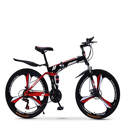 Bici pieghevoli : Folding Mountain Bike Bicicletta 21 / 24 / 27 / 30 velocità Uomini e Donne velocità Studente di Scuola Biciclette Doppio Shock da Corsa AQUILA1125 ( Color : 24inch , Size : 24speed )