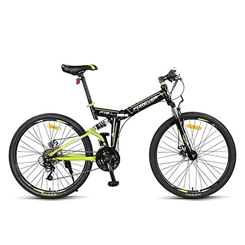 Bici pieghevoli : FUFU 26 Pollice Mountain Bike Cross-Country velocità velocità Adulto Pieghevole Morbido Coda per Bicicletta Maschile Ultralight E Portatile (Color : Green)