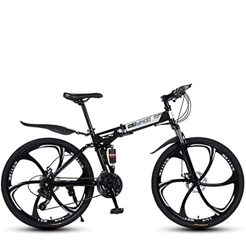 Bici pieghevoli : GBX Bicicletta, Mountain Bike Leggera Pieghevole a Velocit Variabile da 26 Pollici, Bici con Telaio in Acciaio ad Alto Tenore Di Carbonio Bicicletta con Doppio Freno a Disco, 21-24 - 27 Velocit, Ne