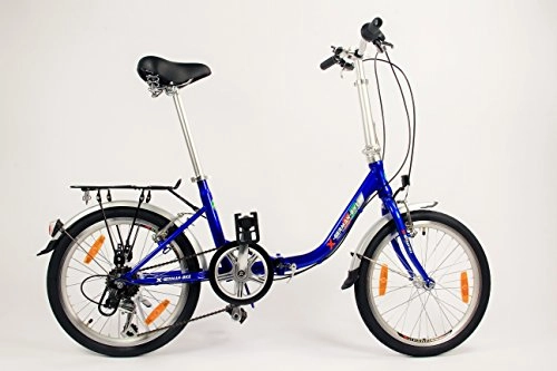 Bici pieghevoli : germ anxia pieghevole Mozzo ruota Comfort cambio 3 marce con contropedale e illuminazione dopo STVZO, colore Blu