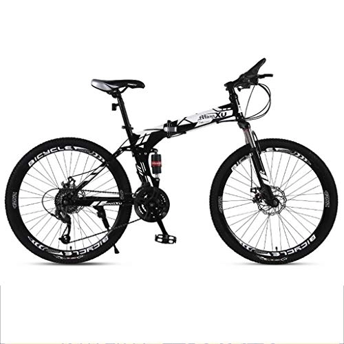 Bici pieghevoli : GXQZCL-1 Bicicletta Mountainbike, 26inch Mountain Bike, Pieghevole Hard-Coda Biciclette Montagna, Acciaio al Carbonio Telaio, Sospensione Doppia e Doppio Freno a Disco MTB Bike