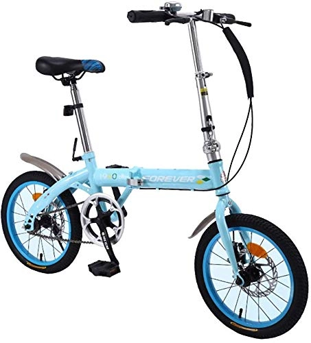 Bici pieghevoli : Gyj&mmm Ruota per Bambini da 20 Pollici Bicicletta, Bici Pieghevole, Telaio in Acciaio al Carbonio Doppio Freno a Disco Ultra Leggero con Cambio Portatile per Studenti Maschi e Femmine Adulti, Blu