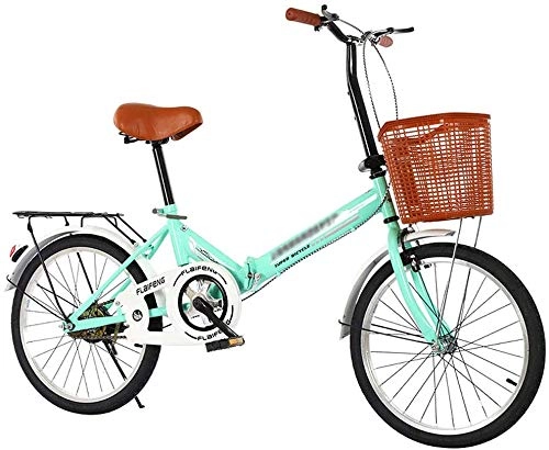 Bici pieghevoli : GYLEJWH 20 Pollici in Lega Folding Bike Scooter Adulto Bambino Ultraleggero in Alluminio Mini Bicicletta Portatile Adatto A Corsa Esterna, Verde