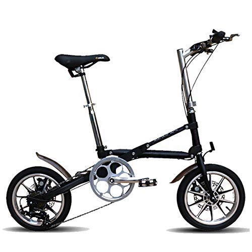 Bici pieghevoli : GYNFJK Unisex Folding Bike Leggera Lega di Strada della Bicicletta Portatile velocit della Bicicletta Facile da memorizzare Viaggio in Bicicletta, Black