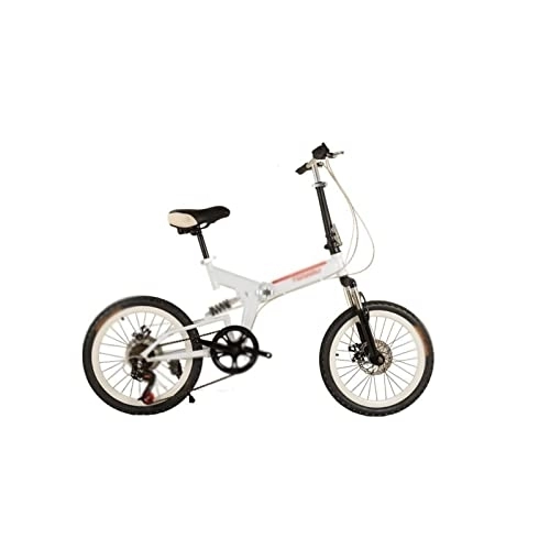 Bici pieghevoli : HESND Zxc Biciclette pieghevoli per adulti Bicicletta in lega di alluminio leggero portatile a 7 velocità freno a disco bici da corsa veloce bici da corsa giornaliera bici da viaggio (colore: bianco)