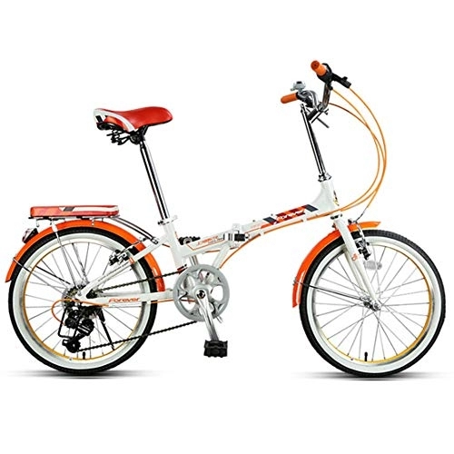 Bici pieghevoli : HFJKD Mini 20 Pollici 6 Connessione Bicicletta Pieghevole Bici, Struttura della Lega di Alluminio, Leggera Pieghevole Compatto Biciclette, Adatto per Gli spostamenti e Viaggiare, Arancia