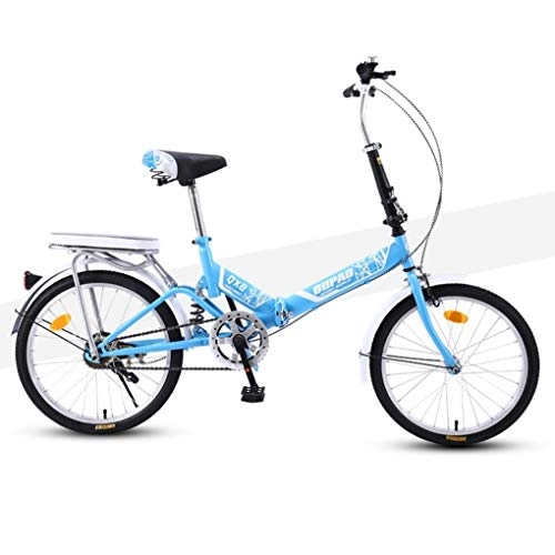 Bici pieghevoli : HSBAIS Folding Bike per Adulti, con 6 velocità deragliatore Compact Bicicletta con antiusura V Brake Pneumatici Grande per Urban Riding e Il pendolarismo, Blue_133x60x48cm